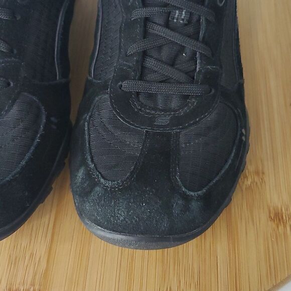 Skechers Women's Just Relax Black Leather Casual Shoes Sneakers Size 9.5 - Picture 4 of 11